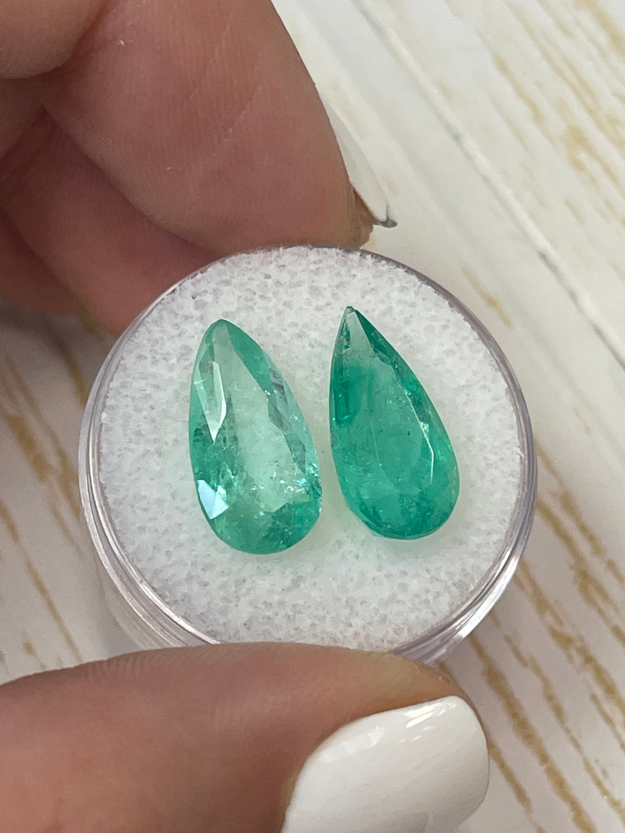 7.60tcw 15x8 Matching Loose Colombian Pear Cut Emeralds for Jewelry Making - Perfect for Rings, Necklaces & Earrings