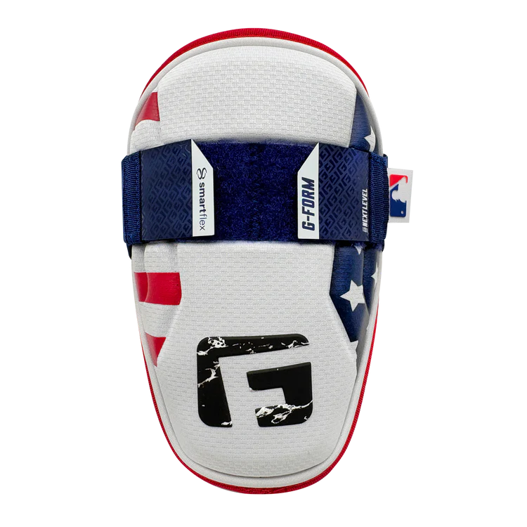 G Form Adult Surge MLB On Field Collection 4th of July Batter's Elbow Guard - Protective Baseball Elbow Pad for Hitting & Fielding - Perfect for Baseball Games, Training & July 4th Celebrations