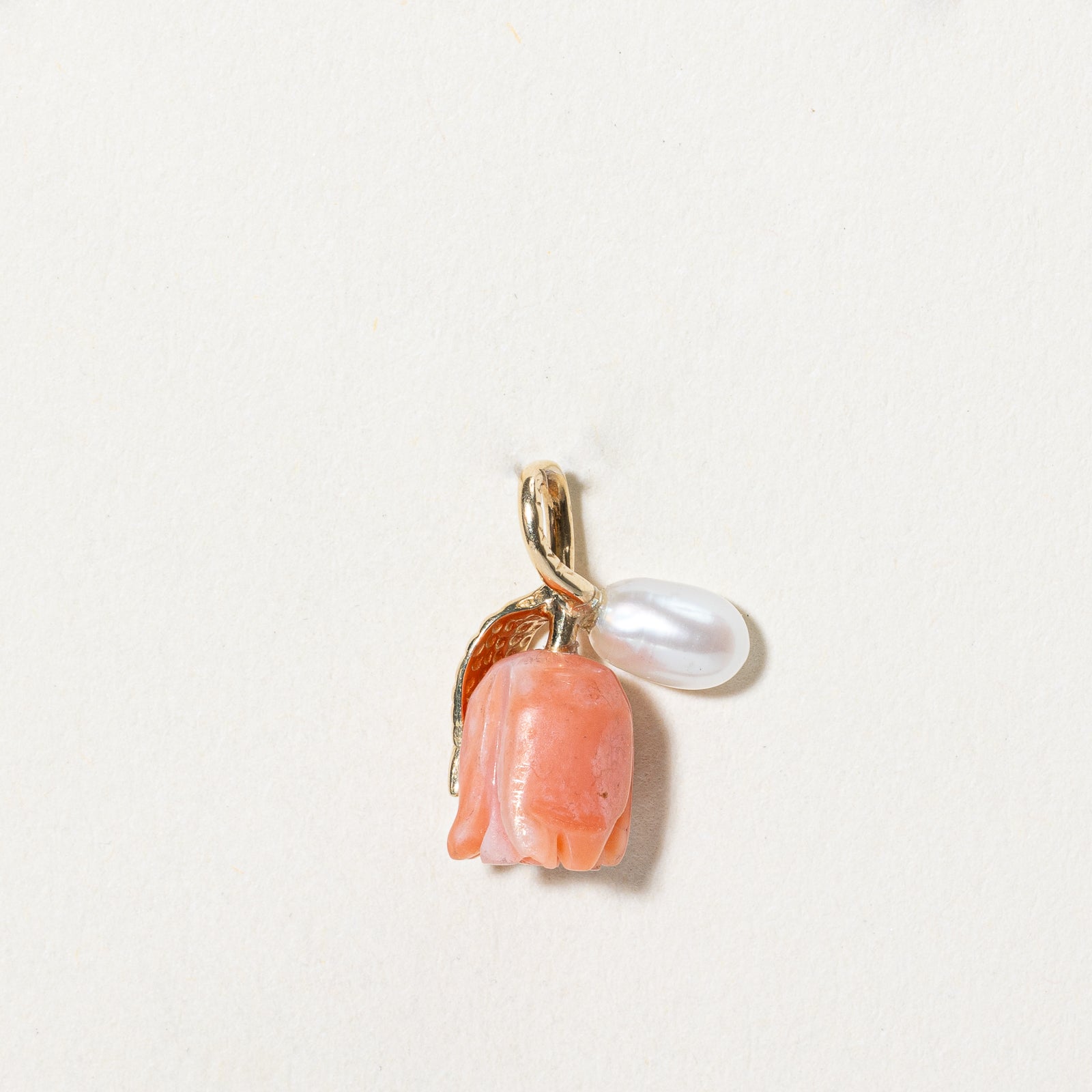 1.60ct Coral & Pearl Flower Charm Pendant Necklace - Elegant Floral Jewelry for Women | Perfect for Weddings, Parties & Gift Giving