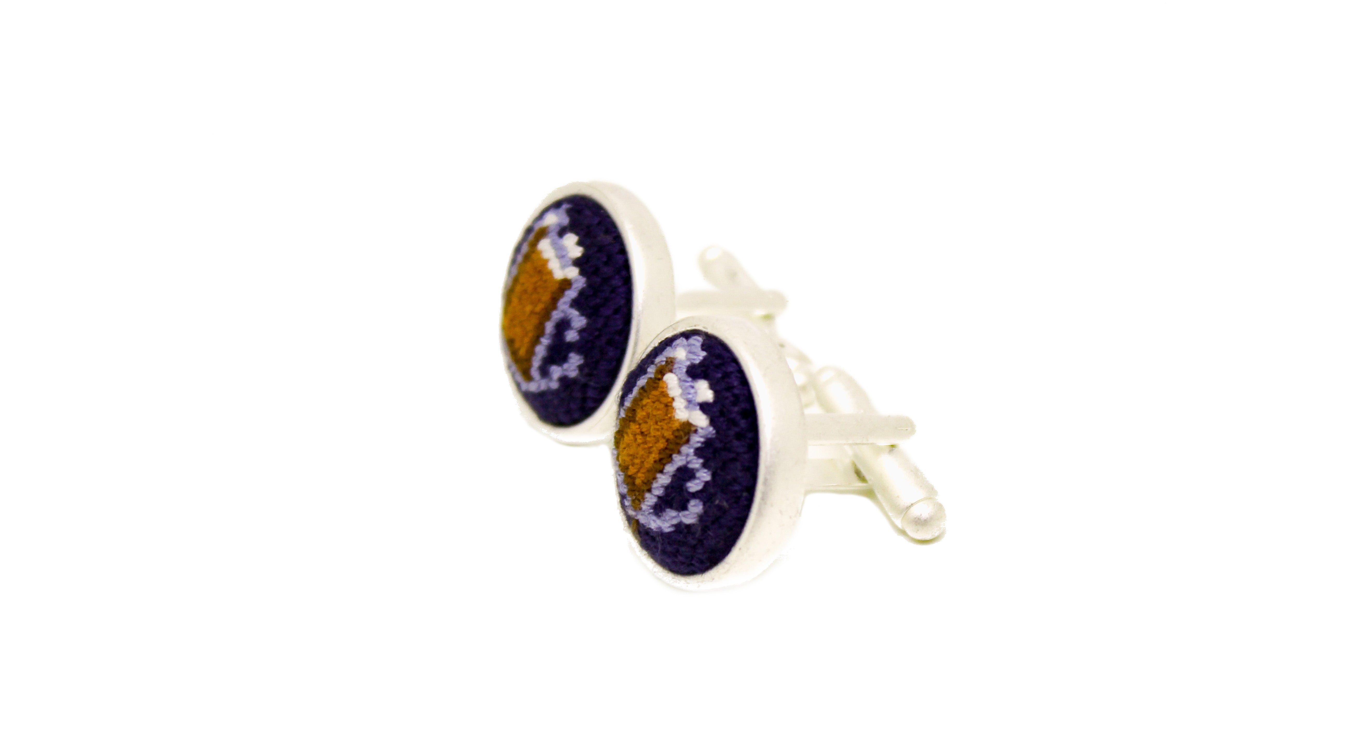 Elegant Beer Mug Needlepoint Cufflinks for Men - Unique Gifts for Beer Lovers, Perfect for Weddings, Parties & Formal Events
