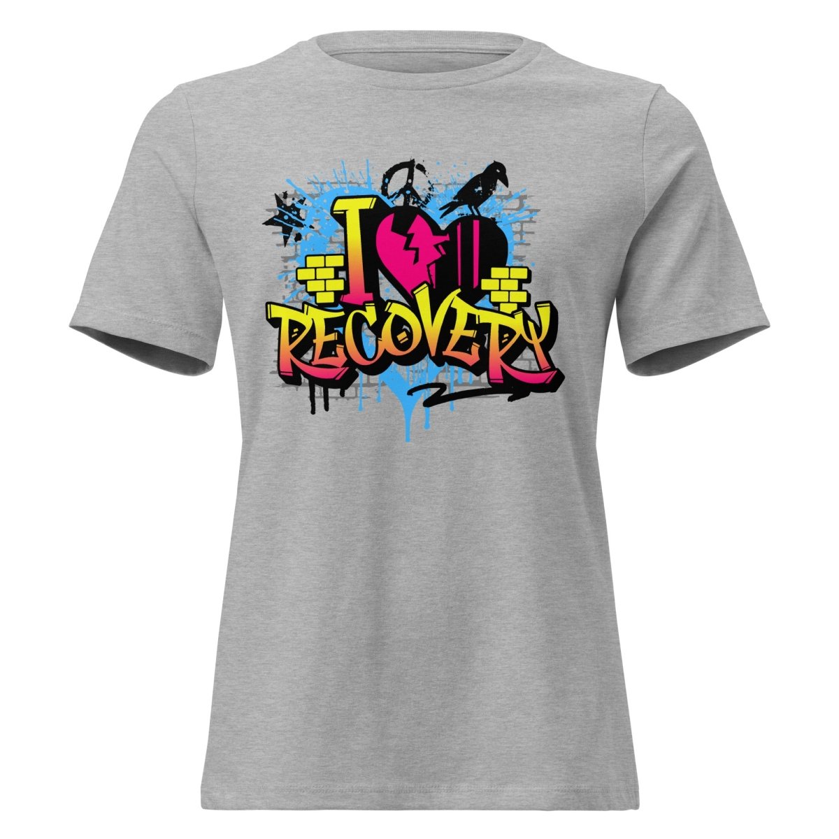 I Heart Recovery Women's Relaxed Fit T-Shirt - Soft & Comfortable Casual Tee for Everyday Wear, Workout, and Lounge
