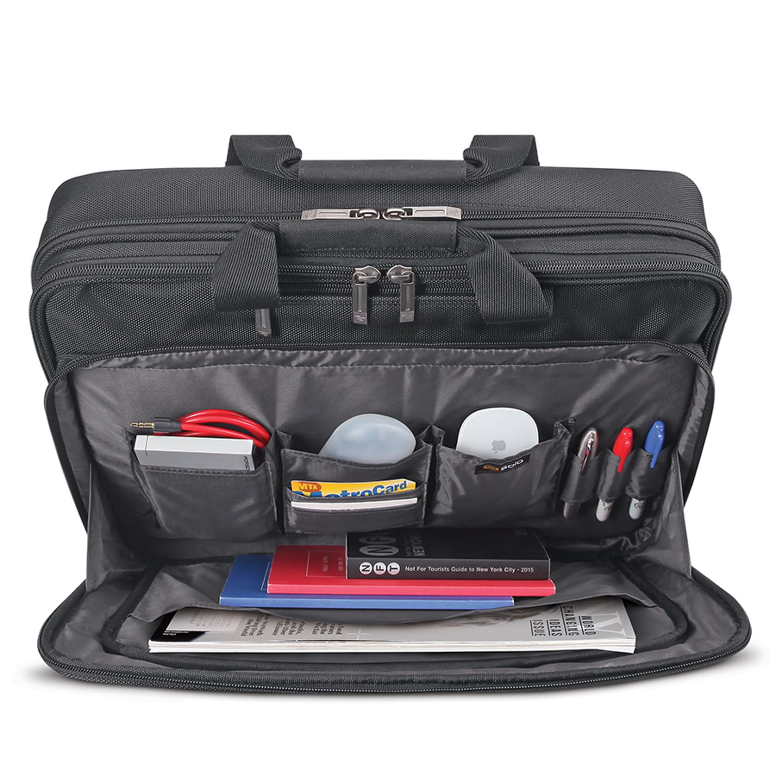 Solo New York Empire 17.3-Inch TSA Friendly Laptop Briefcase for Business Travel - Black/Grey - Perfect for Office, Commuting & Air Travel
