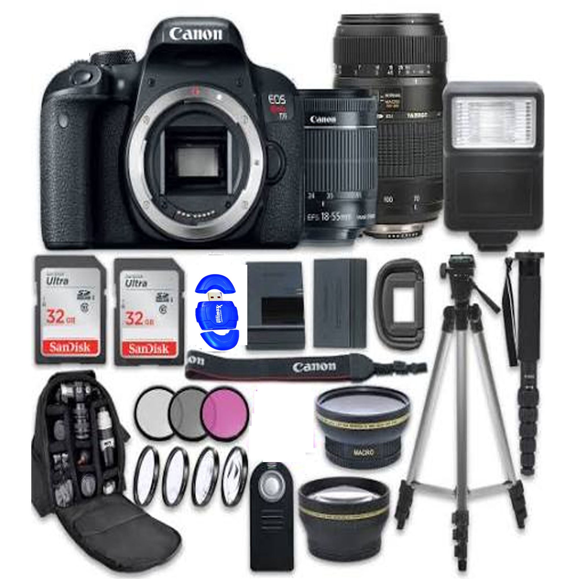 Canon EOS Rebel T7i/800D DSLR Camera with 18-55mm & 70-300mm Lens Kit - Professional Photography for Beginners, Travel & Portrait Shooting