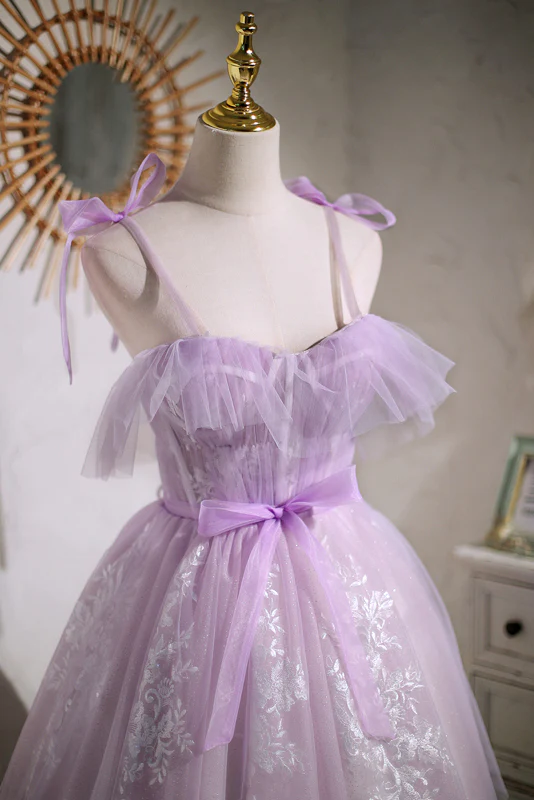 Light Purple Tulle Homecoming Dress Short Prom Gown J4040 - Elegant Party Dress for Dances, Weddings & Special Occasions
