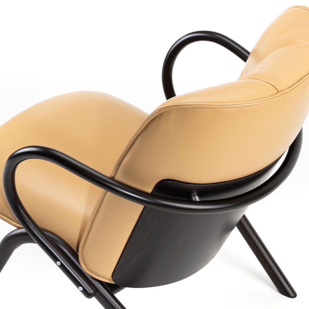 Cissy Low Back Lounge Chair - Modern Beech Wood Frame for Living Room, Bedroom & Patio - Comfortable Relaxation Chair for Home & Office