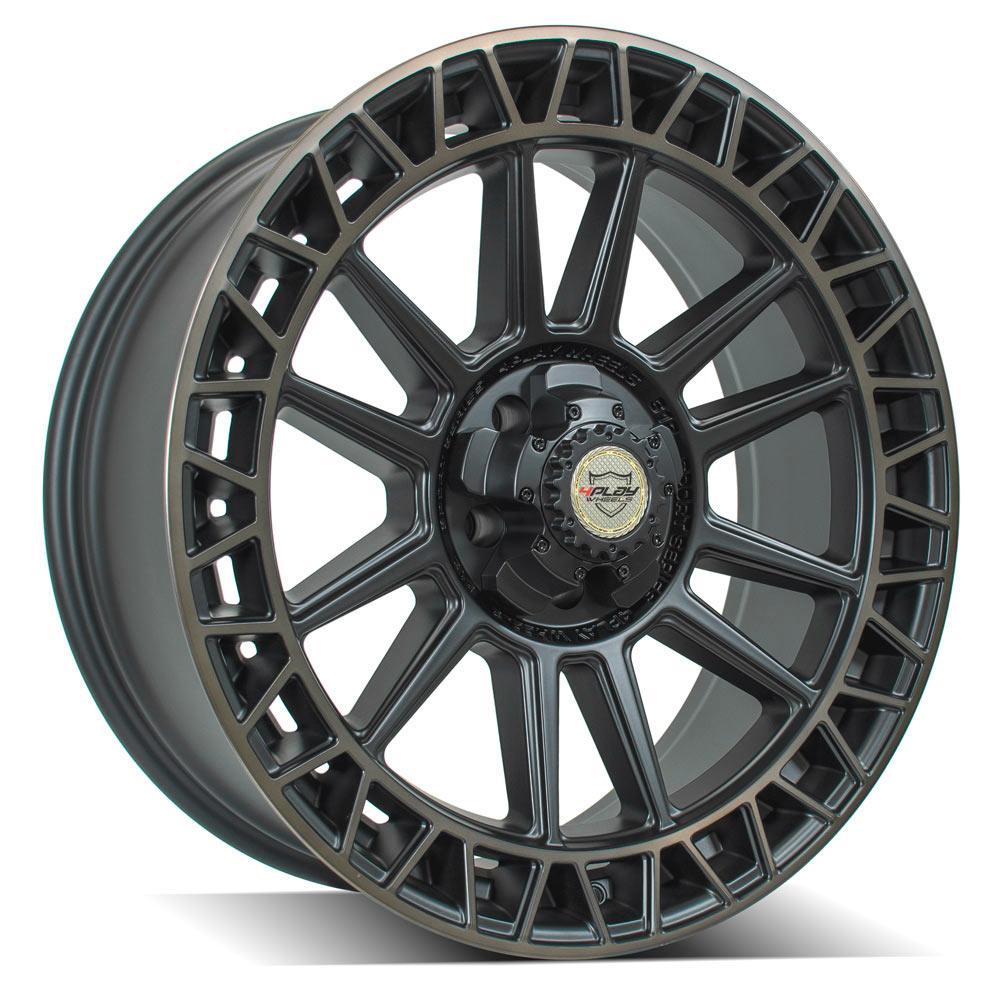 4Play Sport Series 4PS12 Satin Machined Wheels with Bronze Finish 22x9.0 0 Offset 5x127/5x139.7mm 87.1mm Hub - Perfect for Off-Road Trucks & SUVs