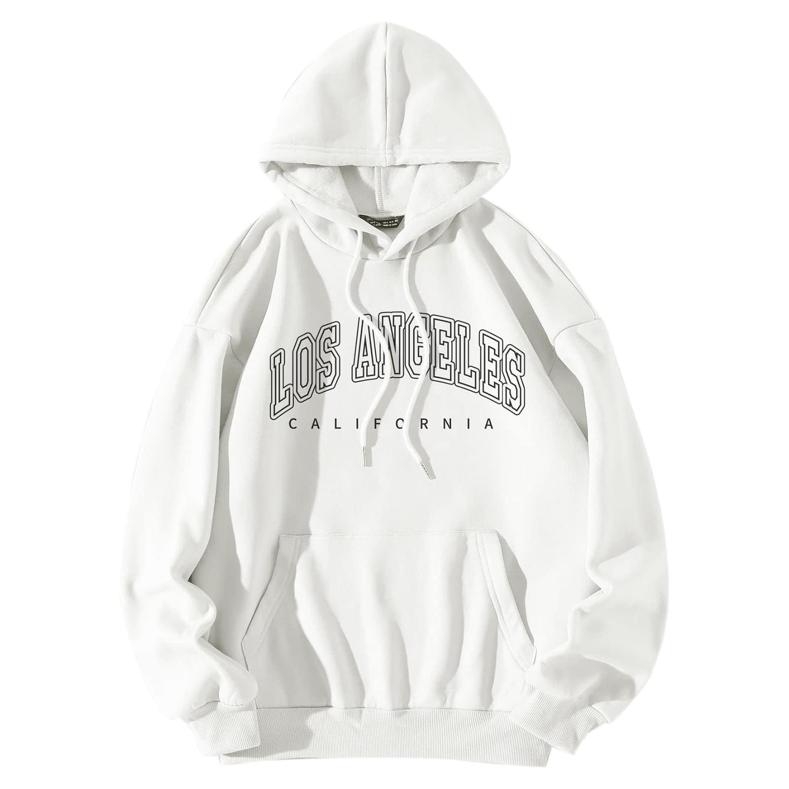 Plus Size Hoodies for Women - Cozy Letter Graphic Print Hooded Sweatshirt with Round Neck & Long Sleeves | Perfect for Winter Warmth & Casual Outfits