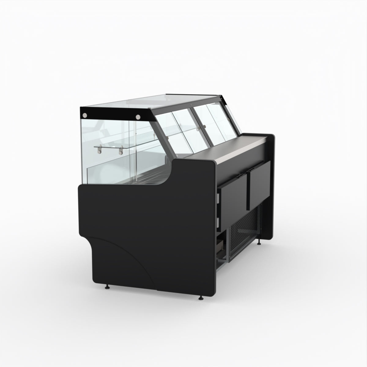 1.5 Meter Deli Showcase Glass Display Case - Commercial Refrigerated Food Display for Bakery, Deli, and Supermarket Use