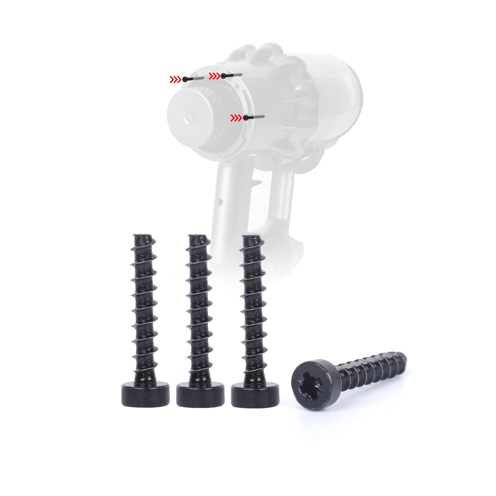 Dyson V10 V11 SV12 SV14 SV15 Vacuum Cleaner Cyclone Back Screws Replacement - 4 Pack (0.62 Inch Length) - Compatible with Dyson Stick Vacuums for Easy Home Cleaning & Maintenance
