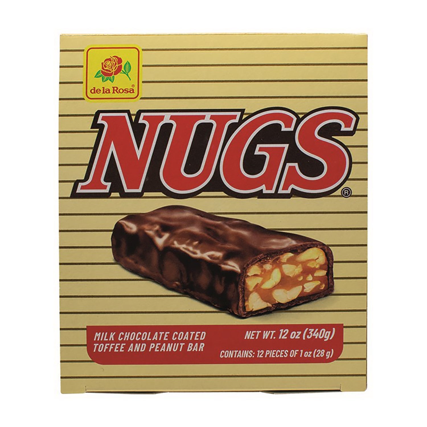De La Rosa Nugs Candy | 12 Count Box | Mexican Peanut Marzipan Treats for Parties, Gifts & Snacking