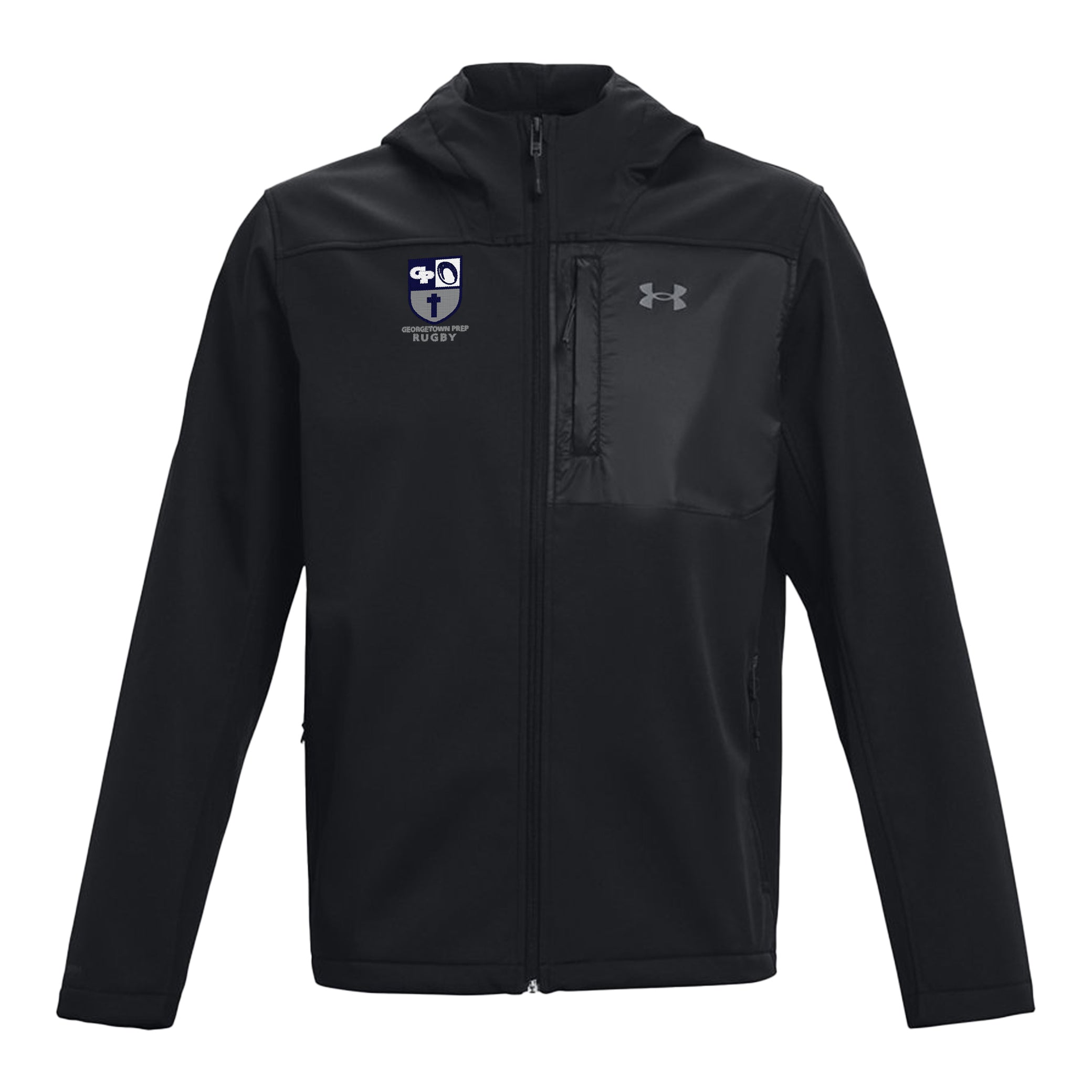Georgetown Prep Coldgear Infrared Hooded Jacket for Men - Thermal Insulated Winter Coat for Running, Hiking & Outdoor Activities