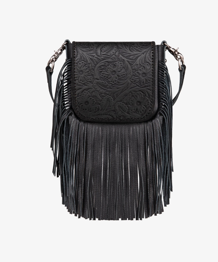 Montana West Genuine Leather Floral Fringe Crossbody Bag for Women - Stylish Boho Shoulder Purse with Adjustable Strap, Perfect for Daily Use, Travel & Festivals