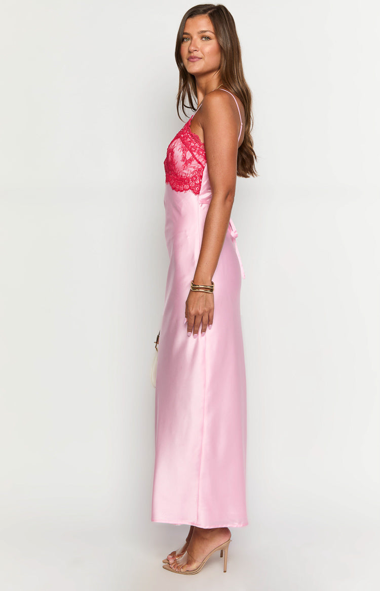 Brandy Pink Maxi Dress for Women - Flowy Long Summer Dress with Pockets, Elegant Chiffon Party Gown - Perfect for Beach Vacations, Weddings & Evening Events