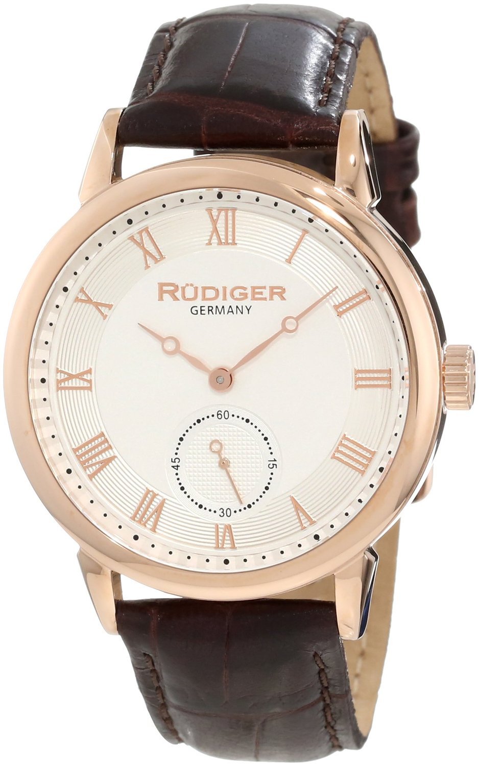 Premium Rudiger Men's Watch - Stainless Steel & Leather Band Analog Watch with Second Hand - Casual & Dress Style - German Leipzig Collection - Perfect for Office, Business, and Formal Occasions