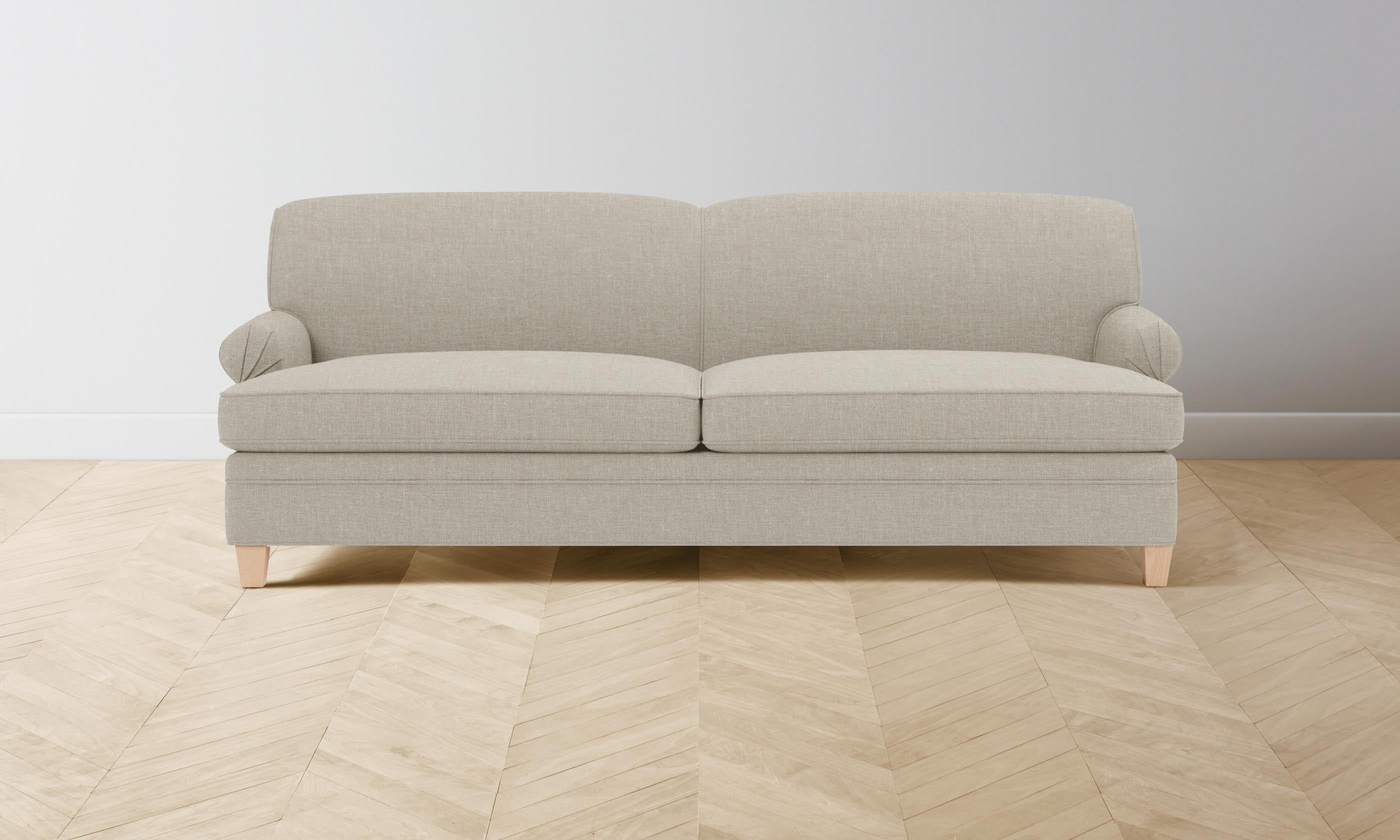 Carmine Sofa - Heritage Belgian Linen Upholstery with Solid Alder Wood Frame | Modern Living Room Furniture for Home & Office