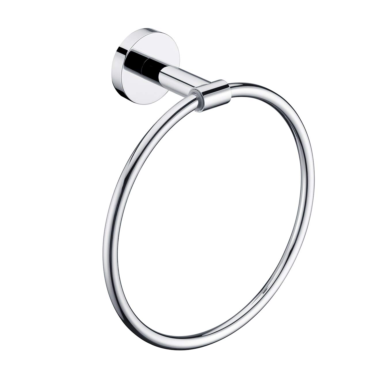 Premium SUS 304 Stainless Steel Bath Towel Ring - Wall Mounted Hand Towel Holder with Polished Finish for Bathroom (D100-CH) - Perfect for Spa, Hotel & Home Decor