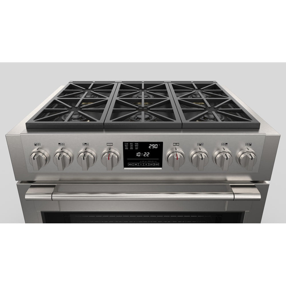 Fulgor Milano 36-Inch 600 Series Dual Fuel Range with 6 Burners - Stainless Steel Professional Gas Stove & Electric Oven (Model F6PDF366S1) - Perfect for Gourmet Cooking & Large Family Kitchens