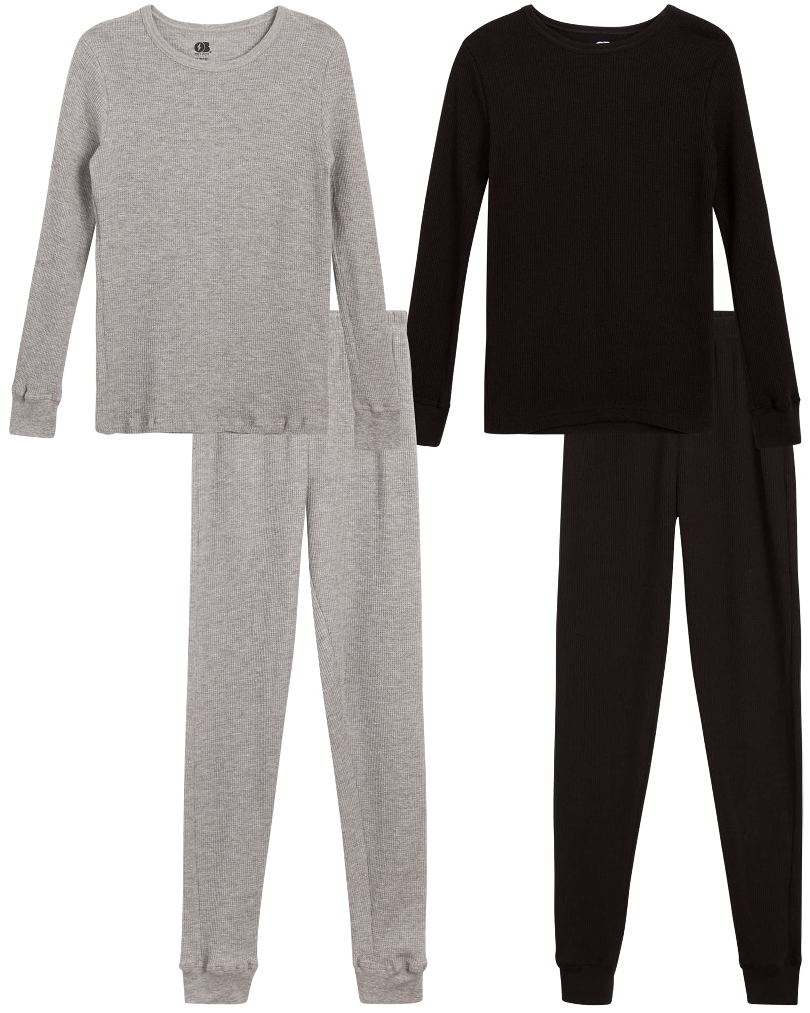 Boys' Thermal Underwear Set 4-Piece Waffle Knit Top & Long Johns (2T-16) - Warm Winter Base Layer for Kids Outdoor Activities & Cold Weather