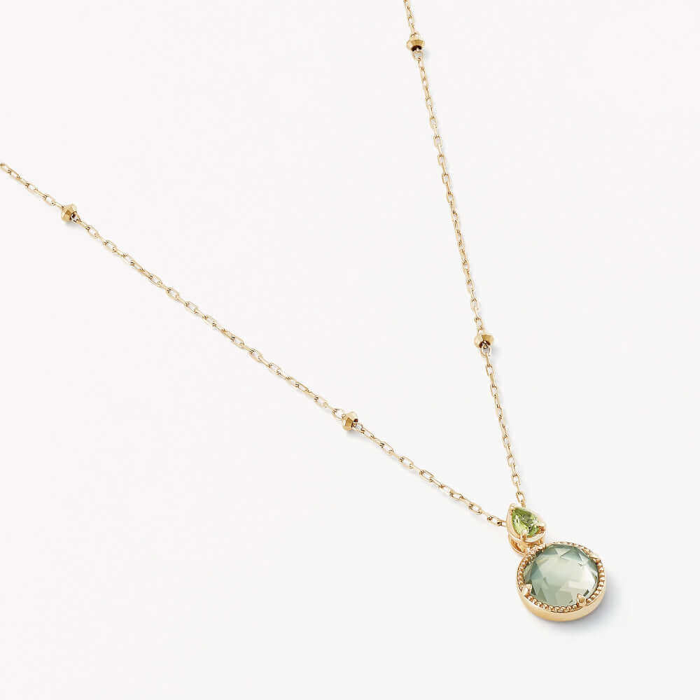 Faceted Peridot and Amethyst Green Gemstone Necklace for Women | Elegant Handmade Jewelry Gift for Birthday, Anniversary & Special Occasions | TB2210A