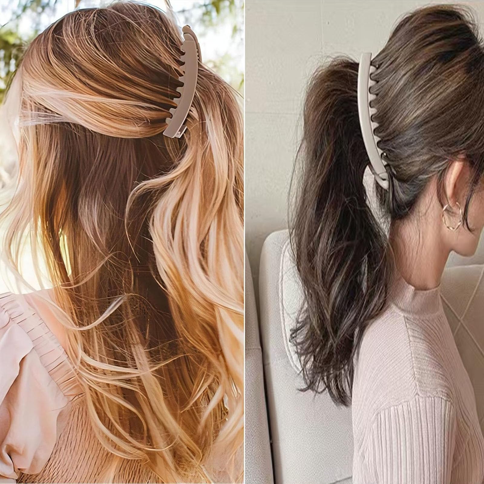 Banana Hair Clips for Women - 4.75 Inch Large Claw Clips for Thick Hair, Cute Hair Accessories (3 Pack) - Perfect for Ponytails, Buns & Everyday Styling