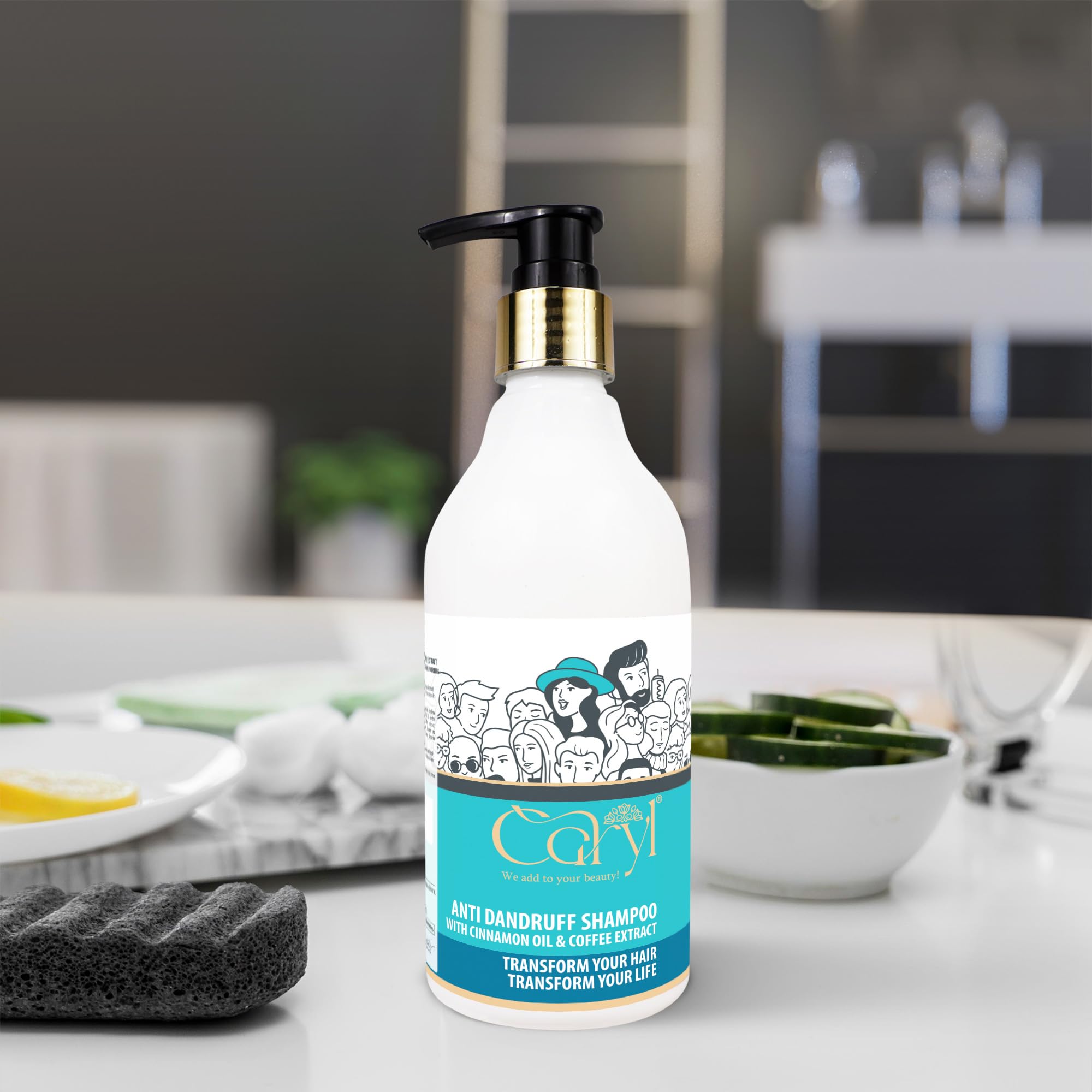 Anti Dandruff Shampoo with Cinnamon Oil & Coffee Extract - Clears Dandruff, Soothes Scalp Irritation for Men & Women - 300ml | Perfect for Daily Hair Care & Scalp Treatment