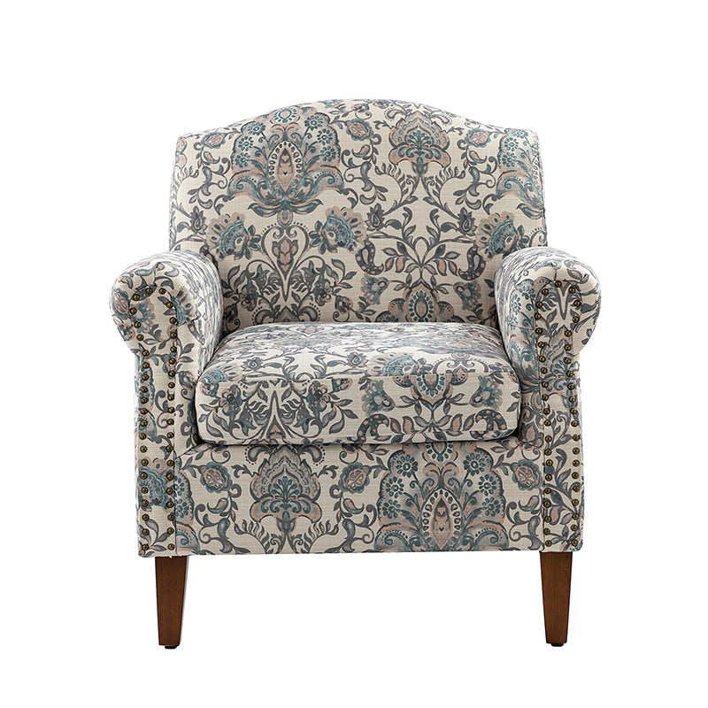 Matteo Upholstered Armchair with Nailhead Trim - Modern Accent Chair for Living Room, Bedroom & Office - Comfortable Lounge Chair with Stylish Nailhead Detailing