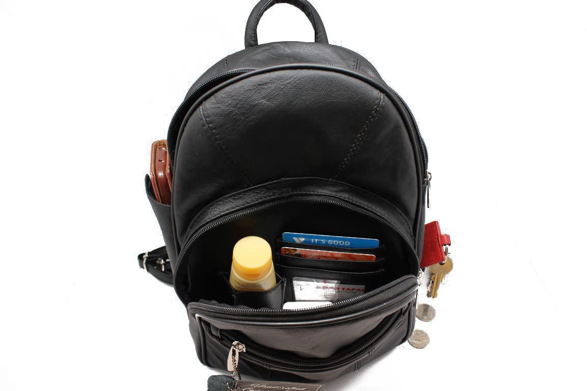 Premium Genuine Leather Backpack for Women - Stylish Tan Laptop Bookbag with Multiple Pockets & Adjustable Straps | Perfect for Work, Travel & College