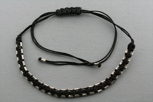 Black Track Bead Bracelet for Women - Pure 925 Sterling Silver Adjustable Chain - Perfect for Casual Wear, Gifts & Everyday Fashion