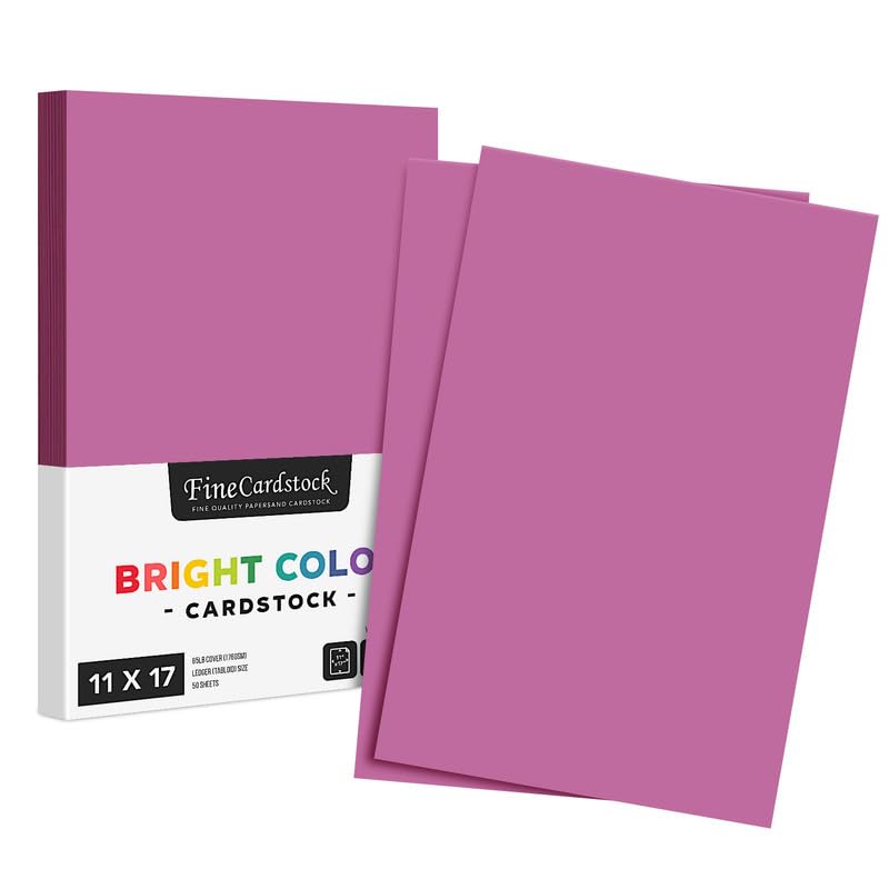 Premium Purple Card Stock Paper - 65lb Thick, Acid & Lignin Free | 50 Sheets per Pack (11