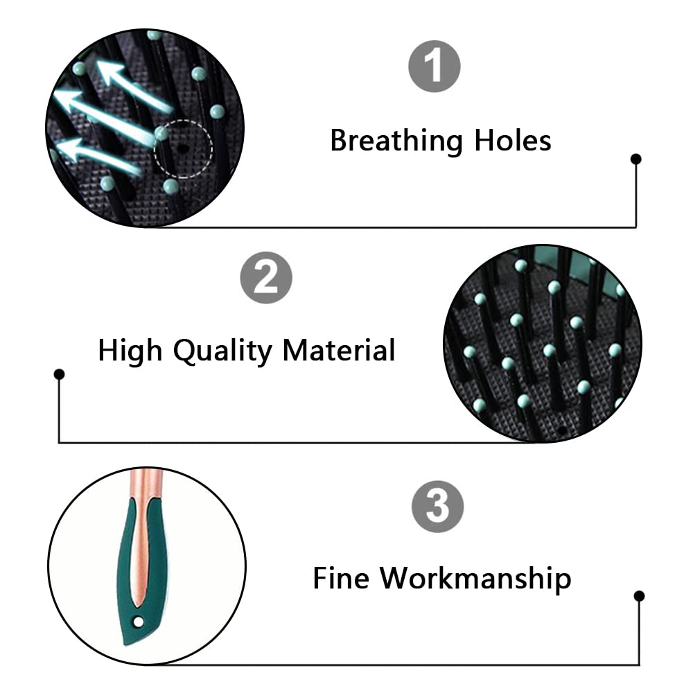Anti Static Hair Brush Set for Women & Men - Detangling & Shine for Wet/Dry Hair at Home & Travel