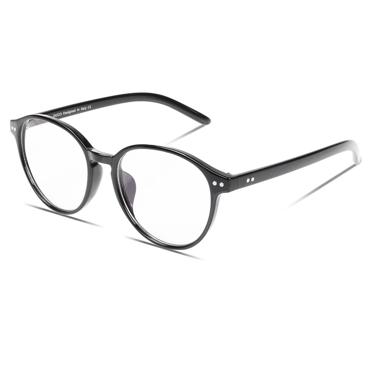 DUCO Blue Light Blocking Glasses for Men & Women - Anti Eyestrain Computer Gaming Glasses with UV Protection - Square Frame Reading Eyewear (Model 5205) - Perfect for Office Work, Online Classes & Nighttime Screen Use