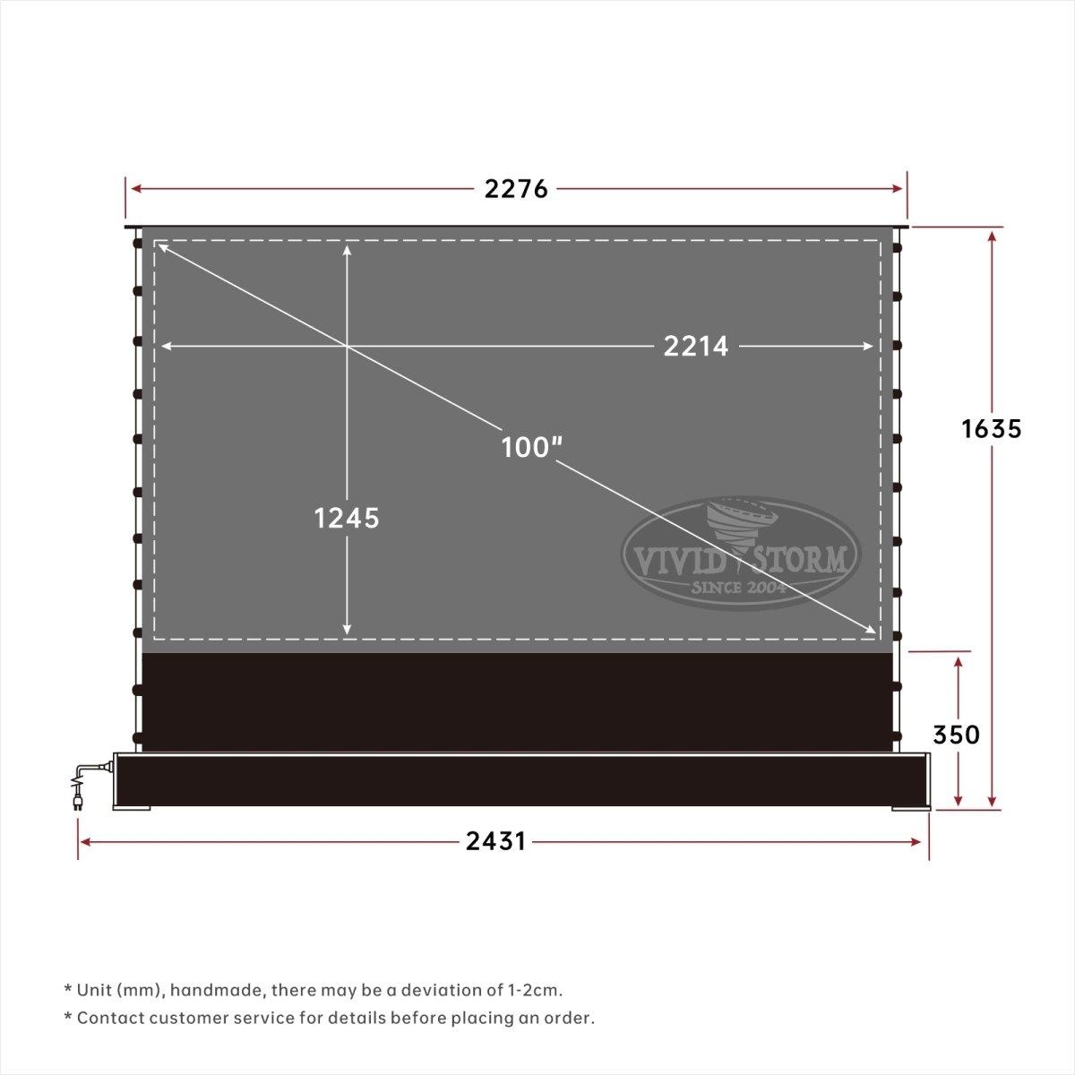 VIVIDSTORM S PRO Motorized UST ALR Floor Rising Projector Screen - 120 Inch 4K Ultra HD | Ships Fast from Arizona | Perfect for Home Theater, Office Presentations & Outdoor Movie Nights