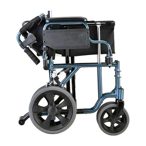 NOVA 352 Transport Wheelchair with 12 Wheels & Flip-Up Armrests - Lightweight Folding Mobility Chair for Seniors, Patients & Airport Travel - Indoor & Outdoor Use