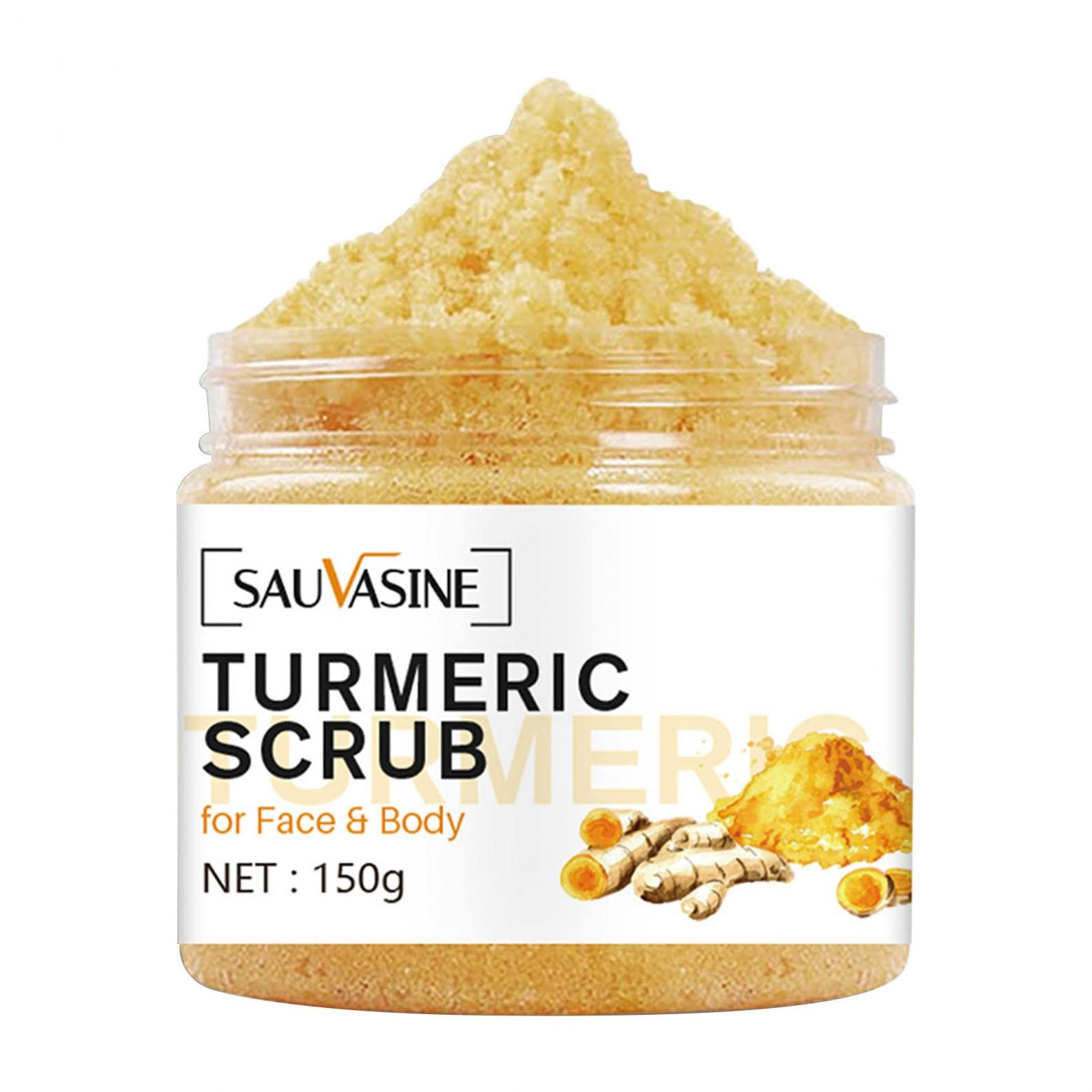 Organic Turmeric Body Scrub for Dry Skin - Moisturizing & Exfoliating Body Scrub to Reduce Dullness & Brighten Skin | Gentle Skin Care Treatment for Spa Days & Self-Care Routine