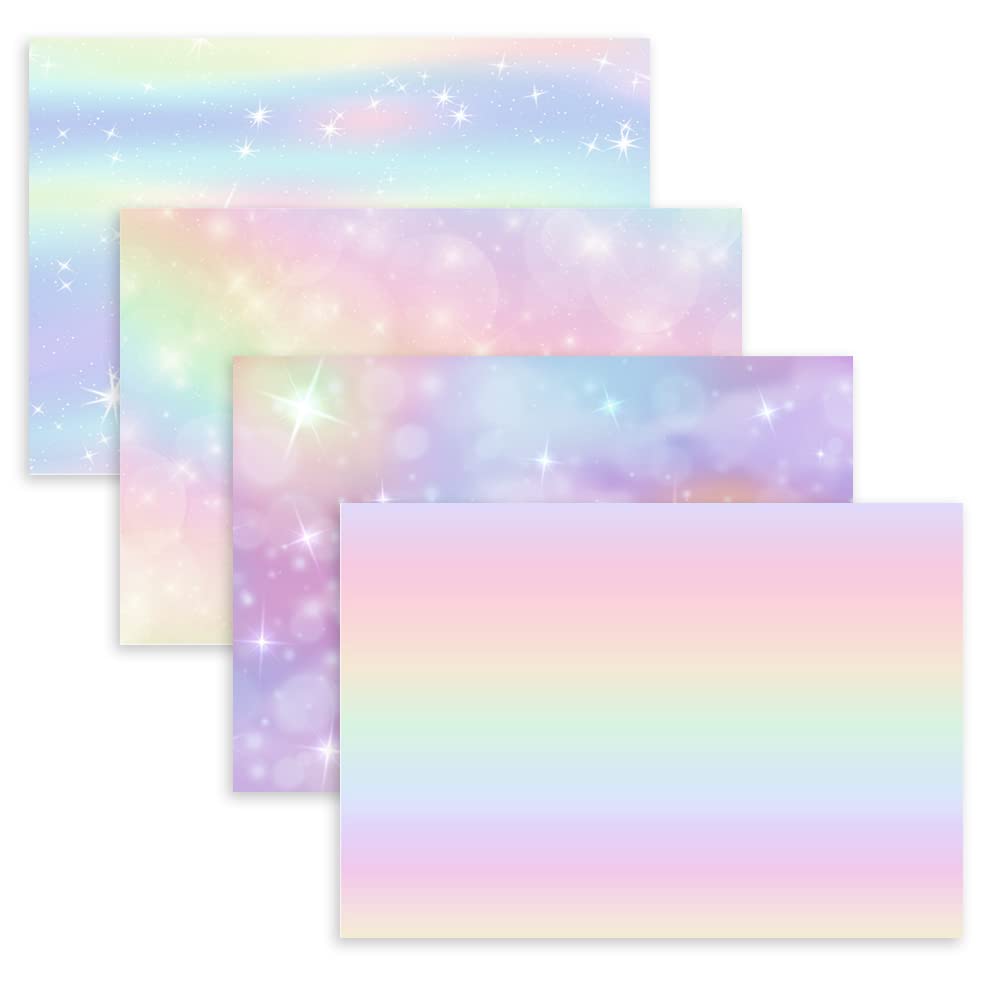 Gradient Color Wrapping Paper - White Kraft Gift Wrap with Rainbow Star Sky Design | 4 Folded Sheets 28x20 Inch | Perfect for Christmas, Birthday, Anniversary & Women's Gifts | Ideal for Wedding, Party & Special Occasion Gift Wrapping