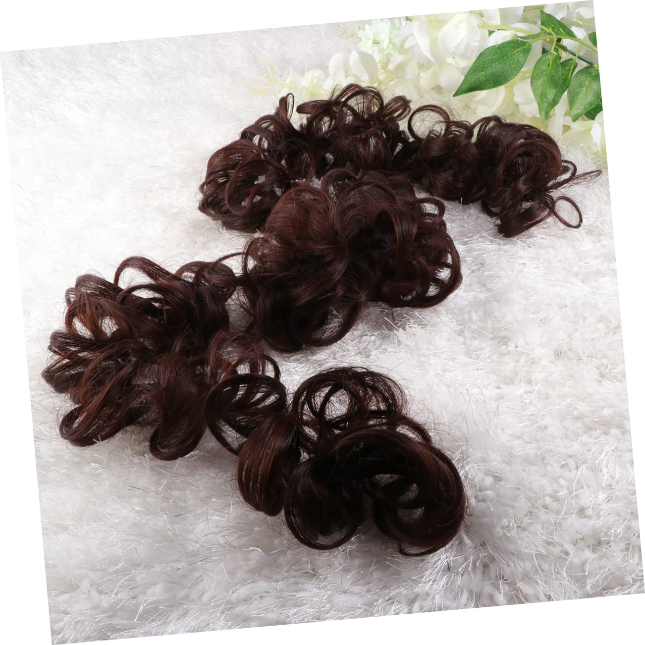 FOMIYES Hair Bun Maker for Women - Instant Wavy Curly Hair Extensions, Donut Chignon Hairpiece in Natural Chestnut Color | Perfect for Parties, Weddings & Everyday Styling