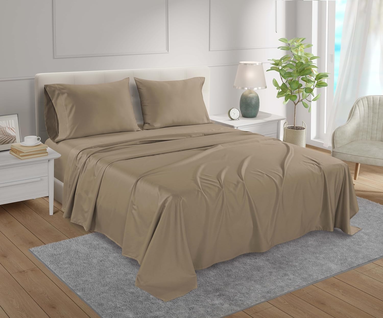 Luxury 100% Egyptian Cotton 4-Piece Full XXL Sheet Set - 800 Thread Count Deep Pocket (7-9