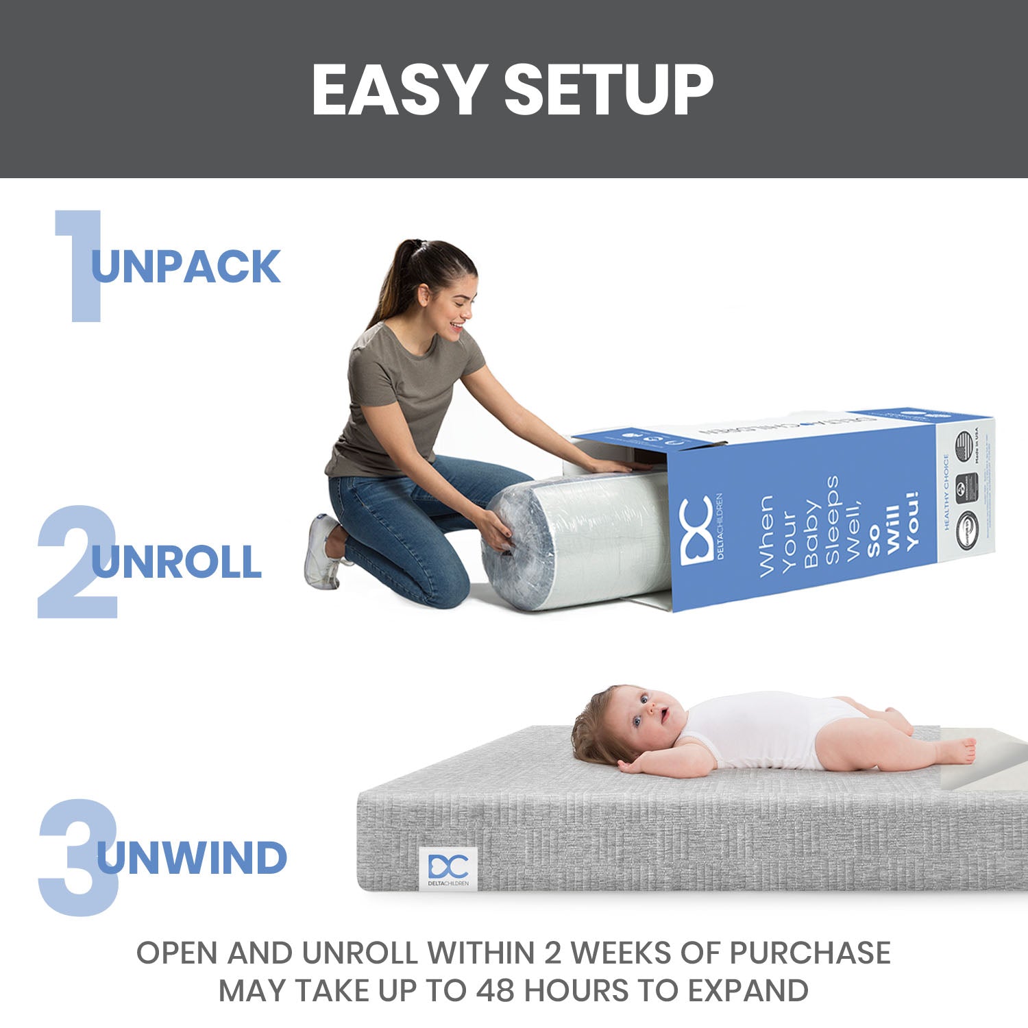 Sweet Beginnings Dual-Sided Baby Crib & Toddler Mattress - Firm Infant Side & Soft Toddler Side for Safe Sleep | Perfect for Nursery, Daycare & Travel Cribs