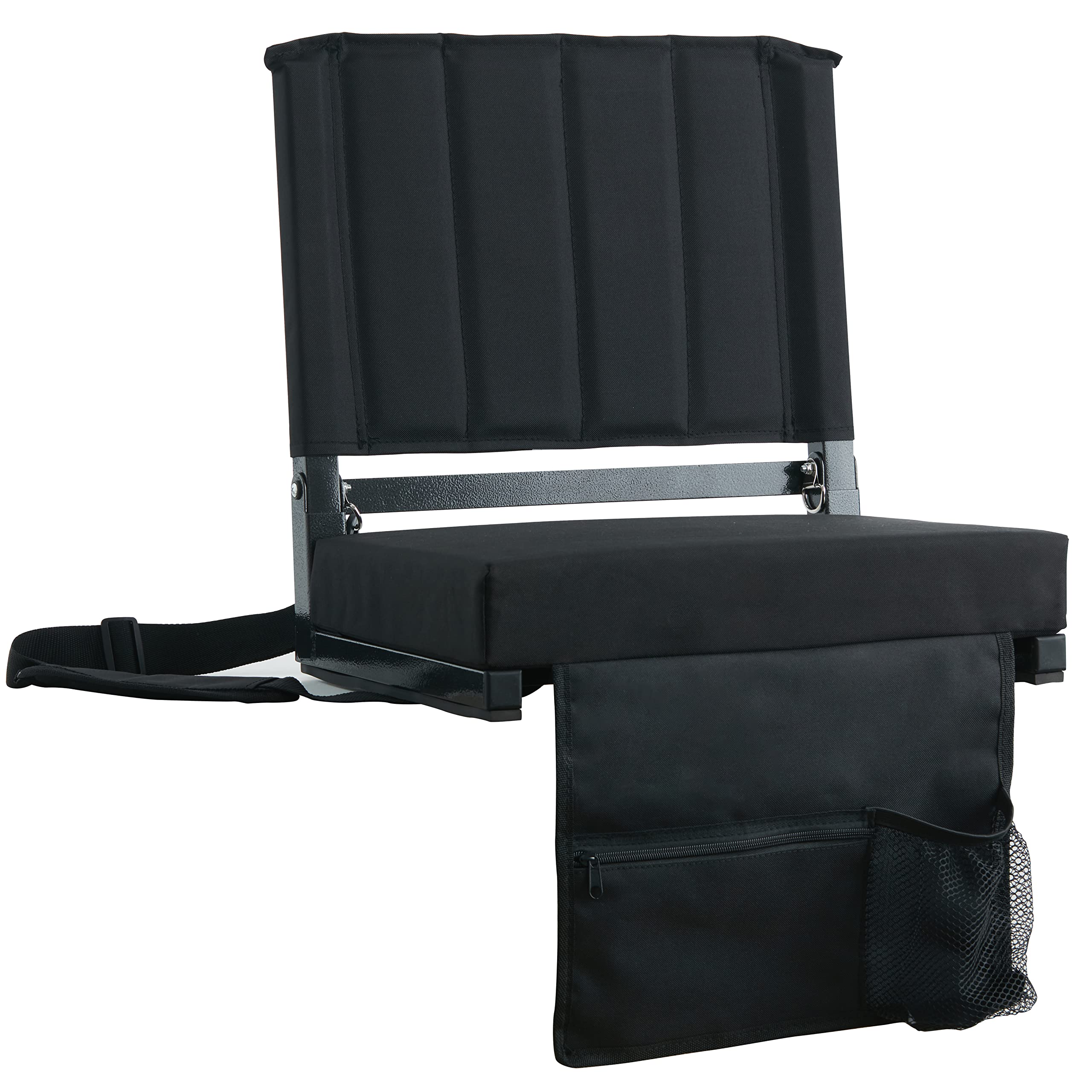 SPORT BEATS Stadium Seats with Back Support - Portable Bleacher Chairs with Thick Padded Cushion & Shoulder Strap - Comfortable Folding Seat for Football, Baseball, Soccer Games & Outdoor Events