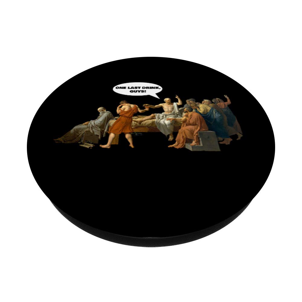Socrates One Last Drink Ironic Philosopher Design - Swappable PopGrip for Phones & Tablets | Perfect Gift for Philosophy Lovers & Students