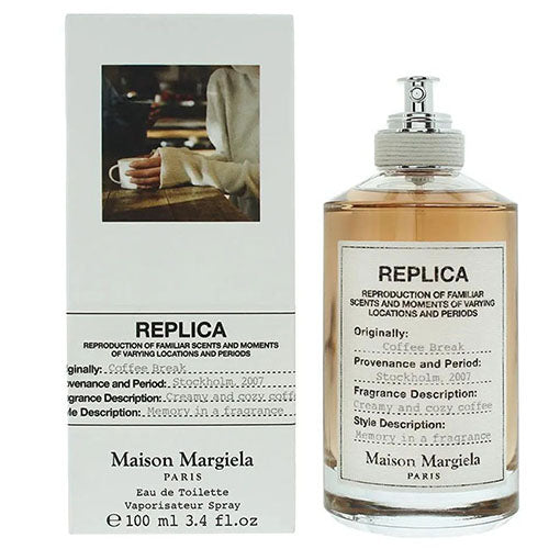 Maison Margiela Replica Coffee Break 100ml Eau de Toilette for Men - Fresh & Woody Fragrance for Daytime Wear, Office & Casual Outings