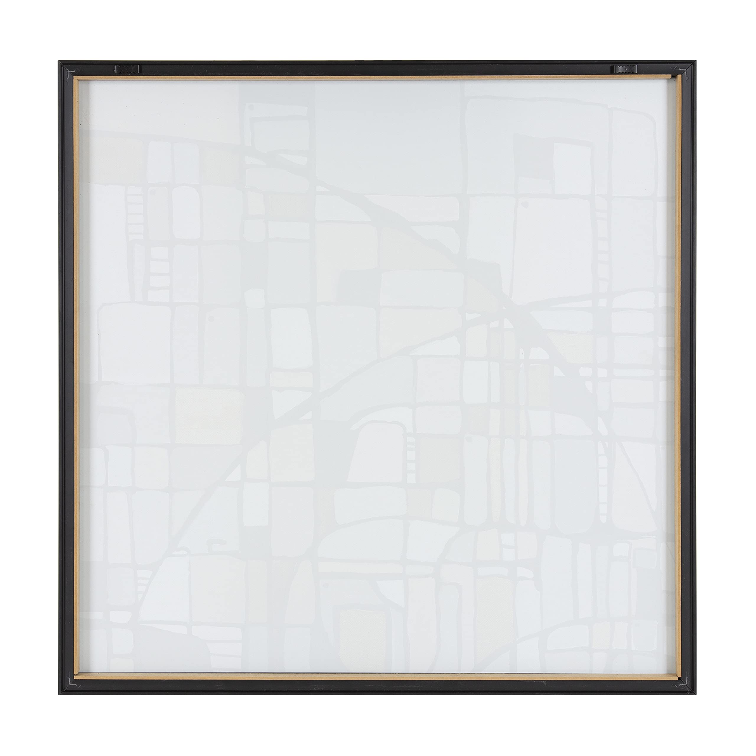 Kate & Laurel Blake Deco Nadeau 1 - 24x24 Framed Abstract Wall Art Print by Leah Nadeau in Gray | Modern Home & Office Decor | Perfect for Living Room, Bedroom or Gallery Wall