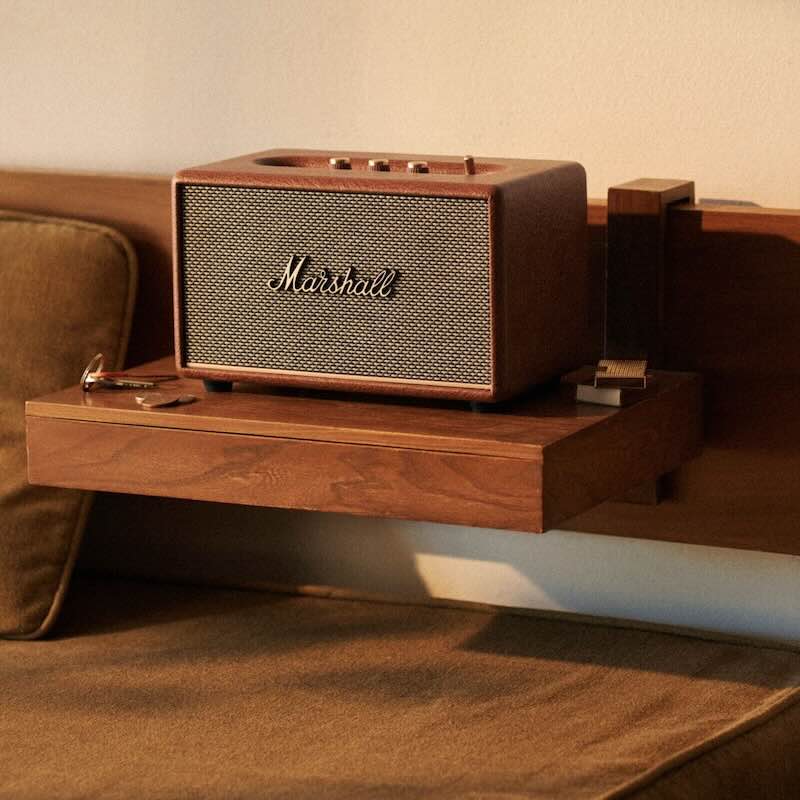 Marshall Acton III Bluetooth Speaker - Wireless Portable Speaker with Rich Bass, Multi-Room Streaming, Brown - Perfect for Home, Parties & Outdoor Adventures