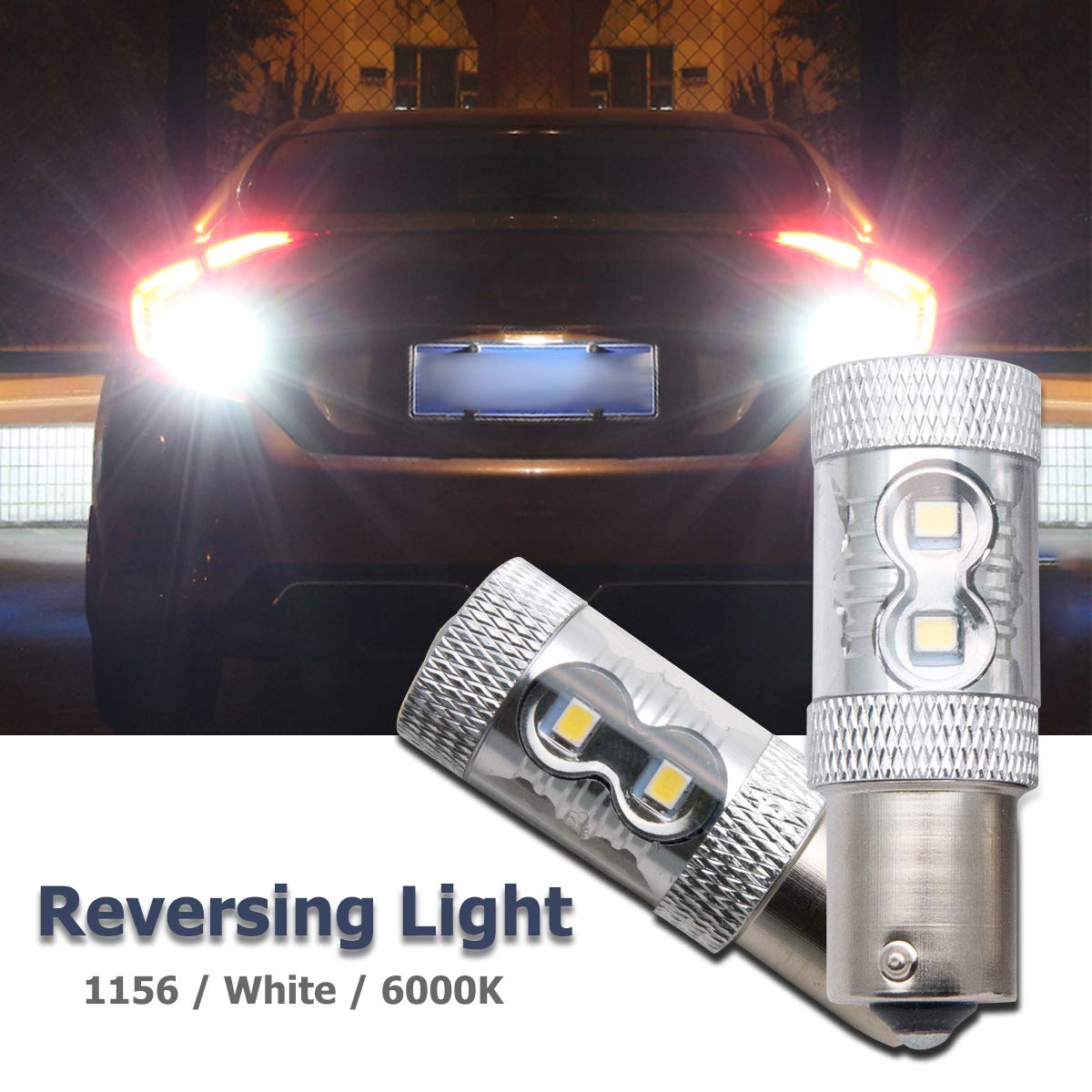MACHSWON 1156 LED Bulbs - 6000K White High Power LED Replacement for Backup & Tail Lights (Pack of 2) | Perfect for Car, Truck, RV, and Boat Reverse Lighting
