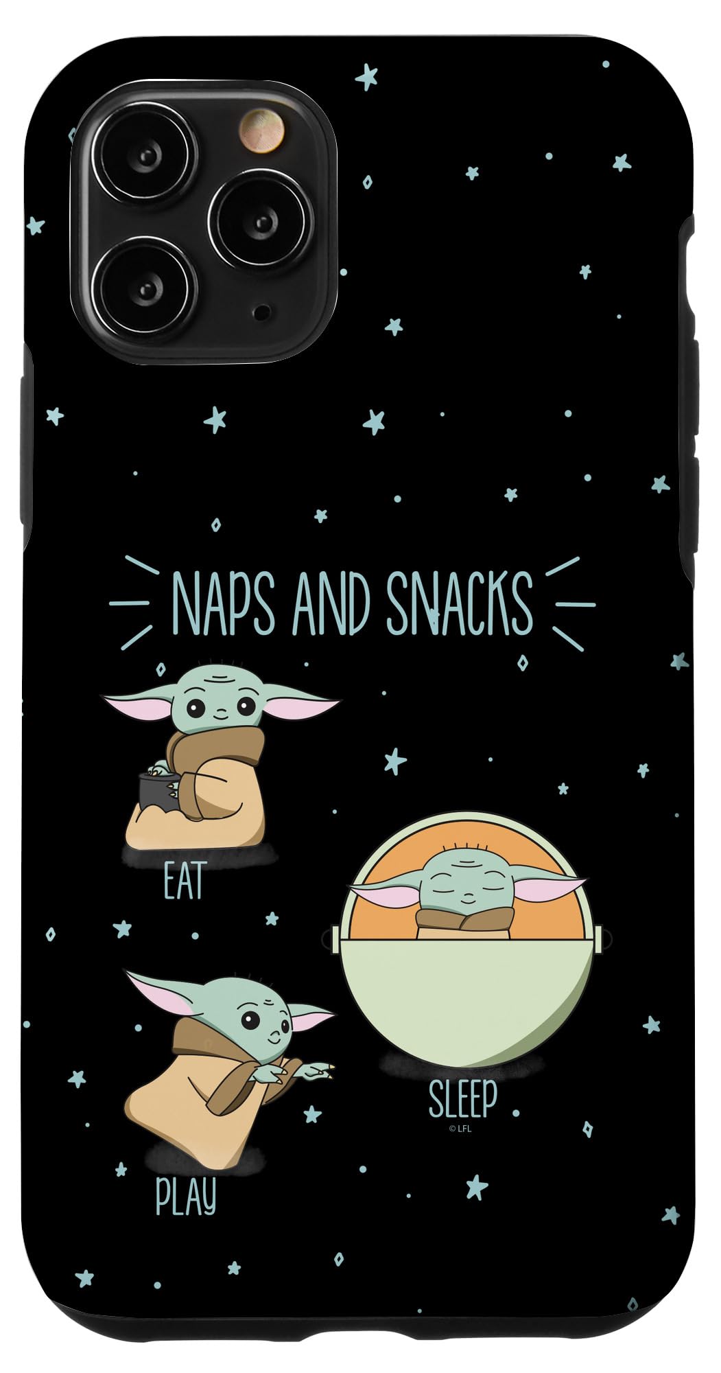 Star Wars The Mandalorian The Child iPhone 11 Pro Case - Cute Baby Yoda Snack & Nap Design - Perfect for Disney Fans, Gift Giving & Everyday Protection