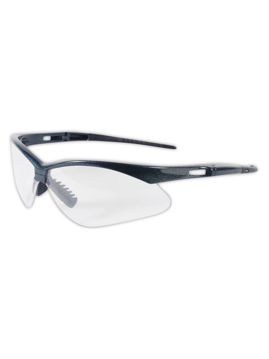 48-Pack MAGID Wraparound Safety Glasses - Lightweight Black Frame with Grey Lenses, Hard Coated for Impact Protection, Soft TPR Nose Pad & Temple Tips - Ideal for Construction, Woodworking, Lab Work & Outdoor Sports