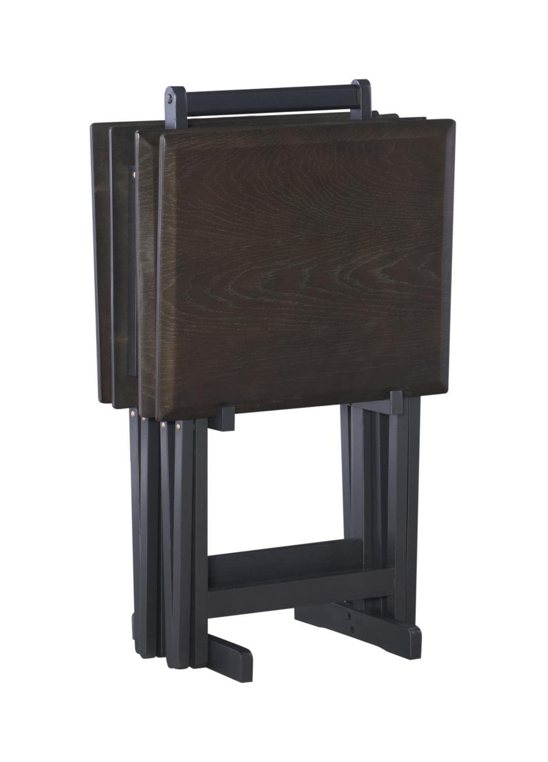 Linon Marlowe Grey Tray Table Set - Portable Side Table with Removable Tray for Living Room, Bedroom, or Outdoor Use