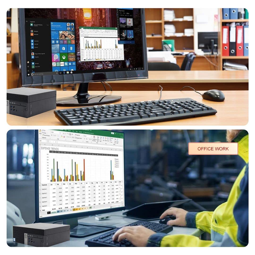 Refurbished Dell OptiPlex 5040 Tower Desktop PC - Intel Core i5-6500, 16GB RAM, 1TB NVMe SSD + 1TB HDD, Windows 10 Pro, WiFi AC8260, Triple Monitor HDMI Support with Wireless Keyboard & Mouse (Renewed) - Perfect for Home Office, Business Workstations & Gaming Setups