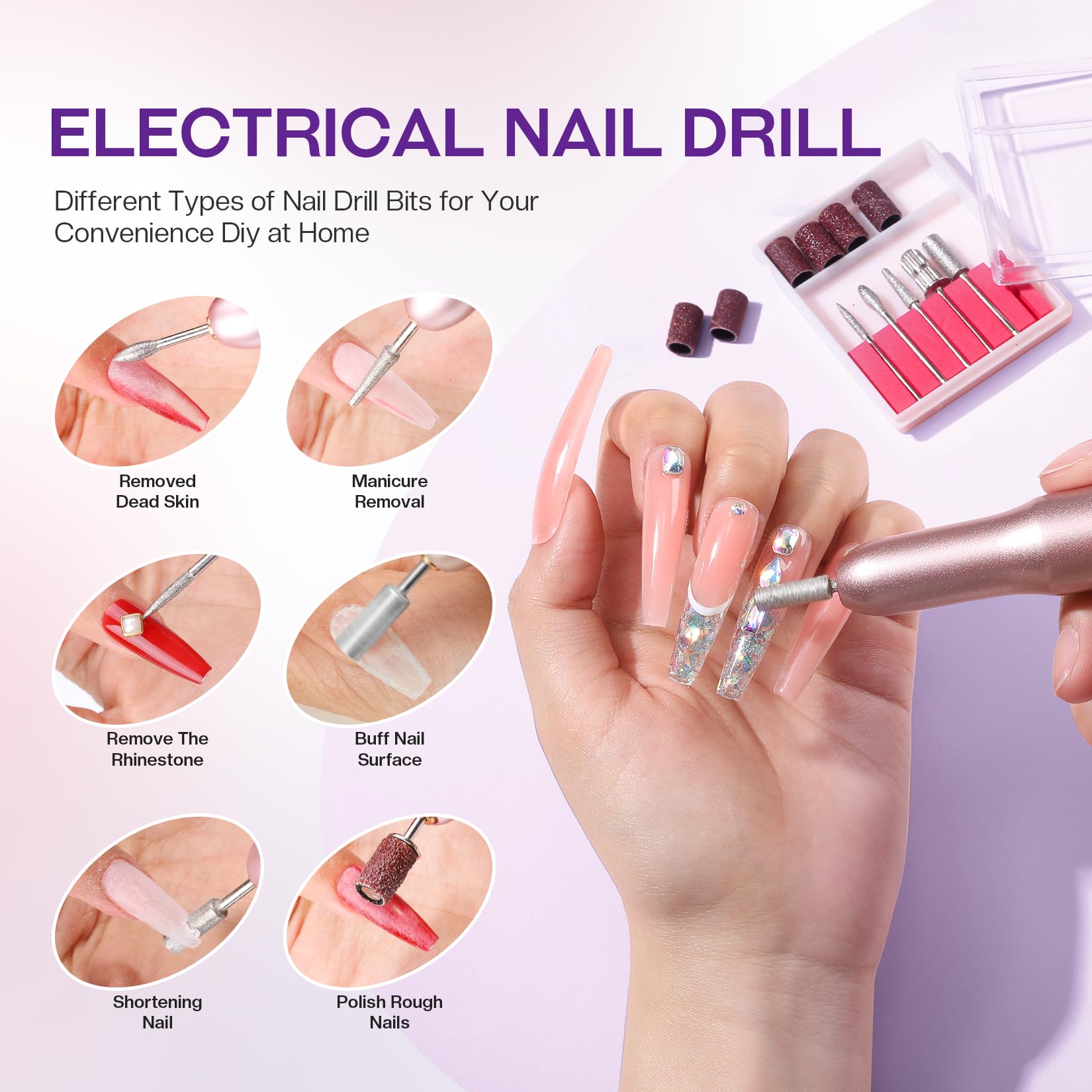 Morovan Poly Gel Nail Kit with Drill & 48W UV/LED Lamp - Professional Nail Extension Starter Set for Beginners | DIY Nail Art Supplies with Luminous Builder Gel | Perfect for Home Manicure & Salon Use