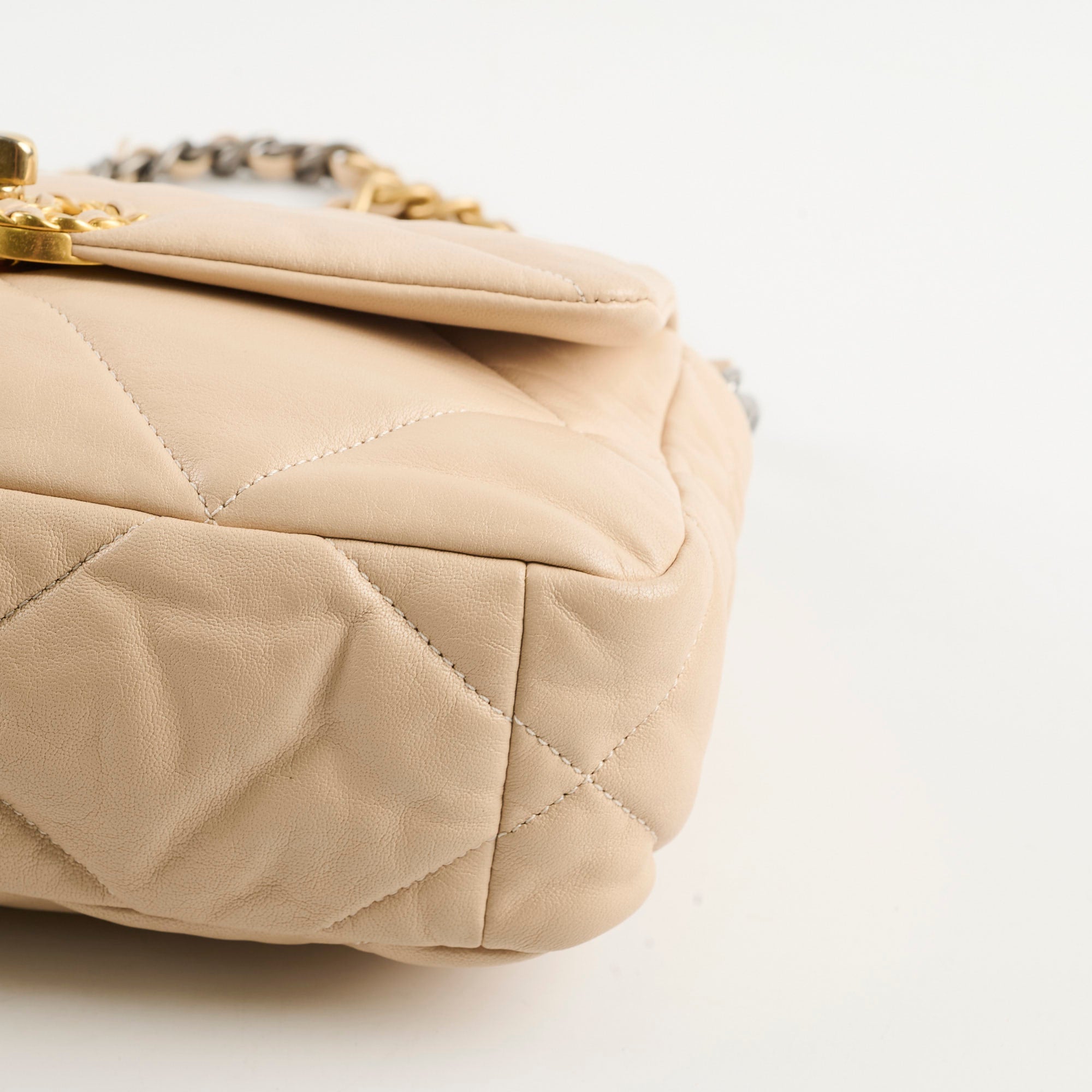 Chanel 19 Small Beige Lambskin Crossbody Bag - Luxury Designer Handbag for Women | Perfect for Date Night, Office & Travel Accessories